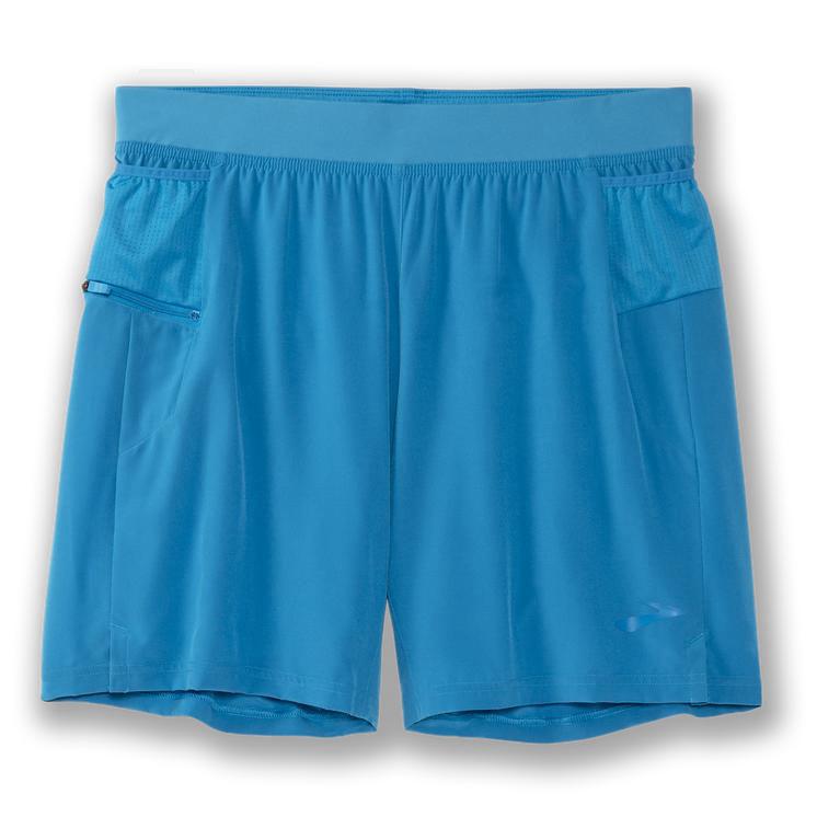 Brooks Men's Sherpa 7 2-In-1 Running Shorts Singapore - Electric Blue (45871-QNSM)